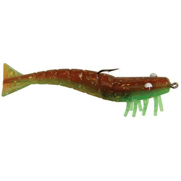 DOA FSH3-3P-386 Shrimp Lure 3 1/4 oz Rootbeer And Green/Holographic 