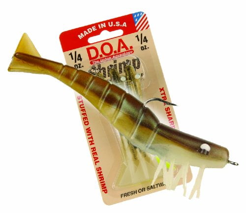 DOA FSH3-3P-406 Shrimp Lure 3 1/4 oz Arkansas Glow 3 Per Pack