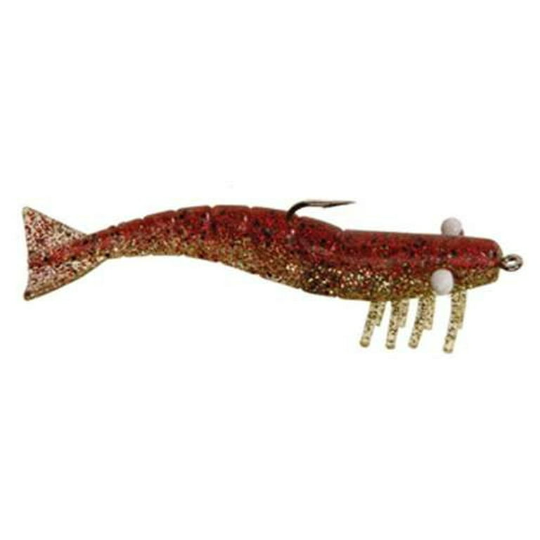DOA FSH3-3P-408 Shrimp Lure 3 1/4 oz Red/Gold Glitter 3 Per Pack 
