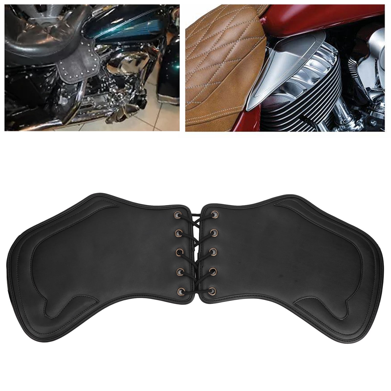 DOACT 2pcs Motorcycle PU Heat Deflector Engine Heating Insulation Cushion Saddle Heat Guard Motorcycle Accessory