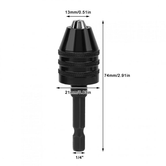 DOACT Drill Chuck, 0.3-6.5mm Keyless Chuck Conversion Tool, For Mini Power Drill Quick-Change Shank Chuck 1/4 Drill Chuck Impact Driver