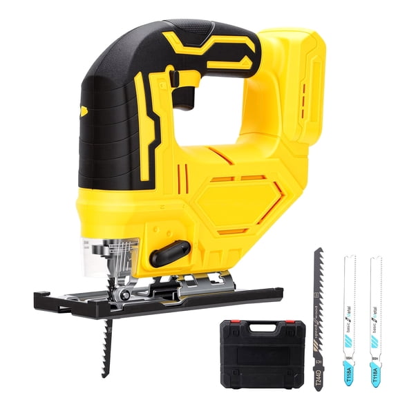 Cordless Jig Saw for 21V Battery, Brushless Orbital Jigsaw, 0- 45 Bevel Cuts, Lightweight 4 Orbital Settings with LED Light for Straight Curve Circle Cutting (No Battery)