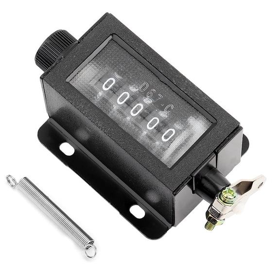 DOACT Mechanical Counter, 5 Digit 0-99999 Knob Resettable Black Rotation Click Counter With Spring Manual Hand Pull Stroke Tally Arithmometer, Pulling Counter