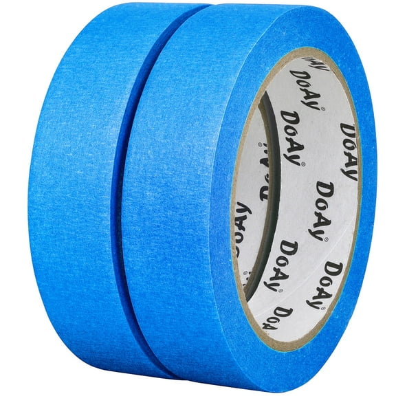 DOAY 2 pack Blue Painters Tape - Masking Tape 1 inch wide, Multi-Surface Adhesion, Indoor & Outdoor Use for DIY, Labeling, Art, Car