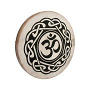 DOBANI Pretuned Goatskin Head Wood Frame Drum with Beater 22-by-2-Inch Om