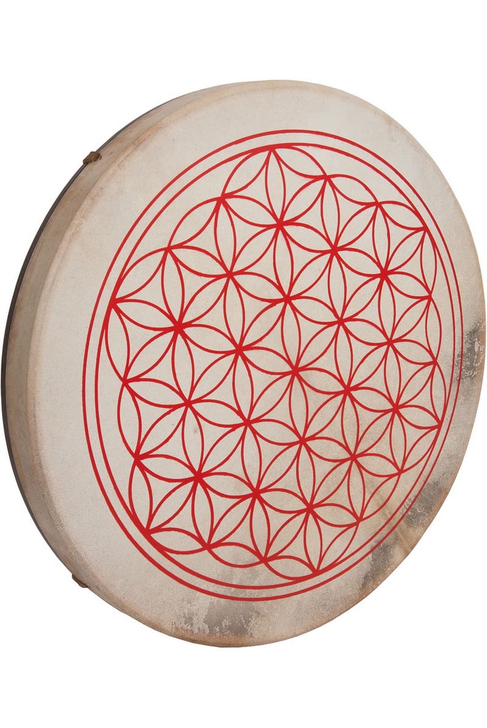 DOBANI Pretuned Goatskin Head Wood Frame Drum with Beater 18-by-2-Inch Circle of Life