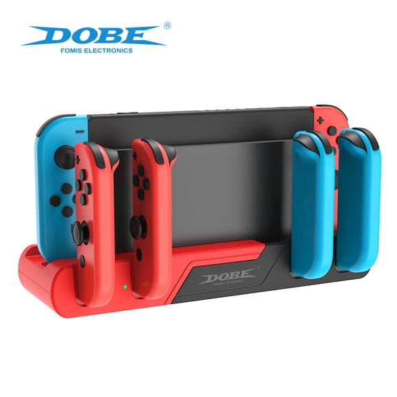 DOBE 4-in-1 Quad Charging Dock for Nintendo Switch Joy-Con Controllers - LED Charge Indicator Base, Space-Saving Design, Plug-and-Play Charging Station for Up to 4 Joy-Cons