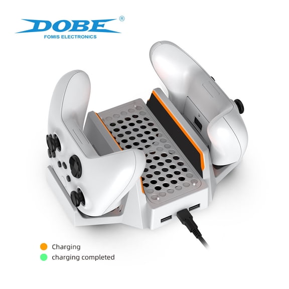 DOBE All-in-One Vertical Stand for Xbox Series S - Dual Wireless Controller Charger with Cooling Fan & Headphone Hook
