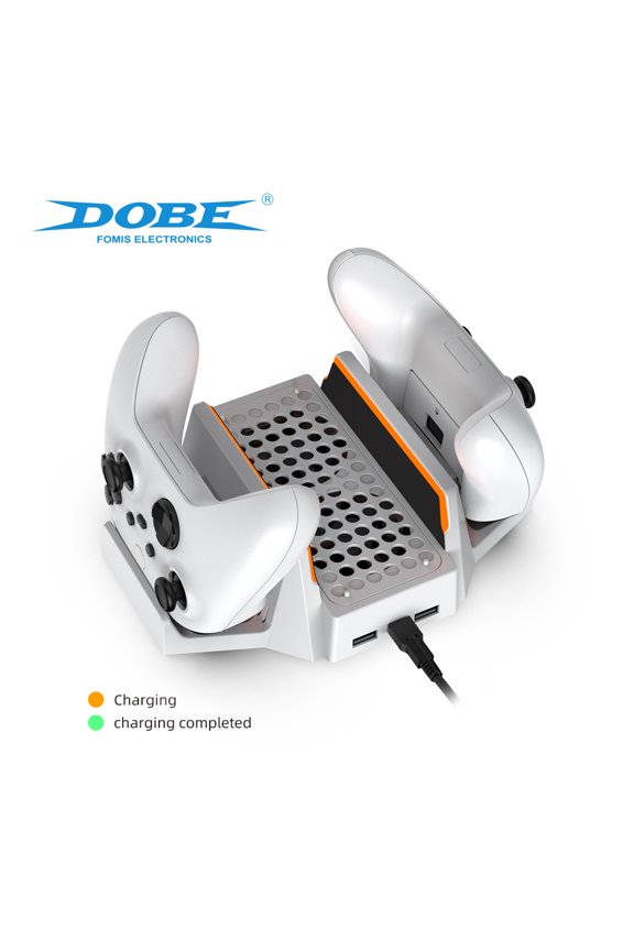 All-in-One Vertical Stand for Xbox Series S - Dual Wireless Controller Charger with Cooling Fan & Headphone Hook