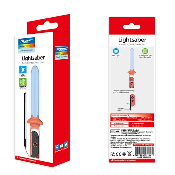 DOBE Nintendo Switch 2 Joy-Con Motion Lightsaber- Official-Grade Accessory for Switch 2 Sports & The Legend of Zelda: Skyward Sword, Light-Up Handle for NS2 Left/Right Controllers, Anti-Slip Grip