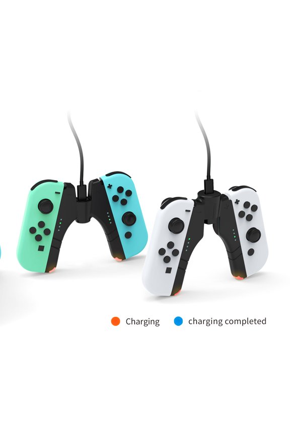 TNS-1180 Charging Dock Compatible with Nintendo Switch for Joy Con and OLED Model Controller with Lamppost LED Indication, Charger Stand Station with Charging Cable