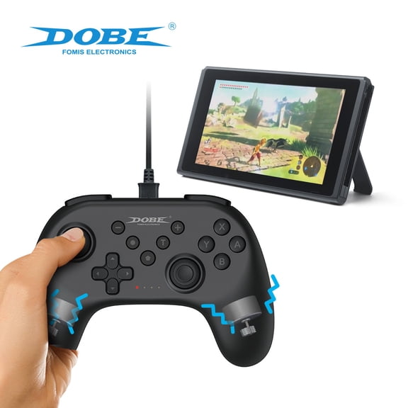 DOBE Wired Audio Switch Pro Controller with Motion Sensing - 6-Axis Gyro Dual-Motor Vibration Gaming Controller for Nintendo Switch/NS, Built-in 3.5mm Audio Jack for Headsets, Plug-and-Play Design