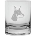 thumbnail image 1 of DOBERMAN PINSCHER Dog Themed Etched 10.25oz Crystal Rocks Whisky Glass, 1 of 1