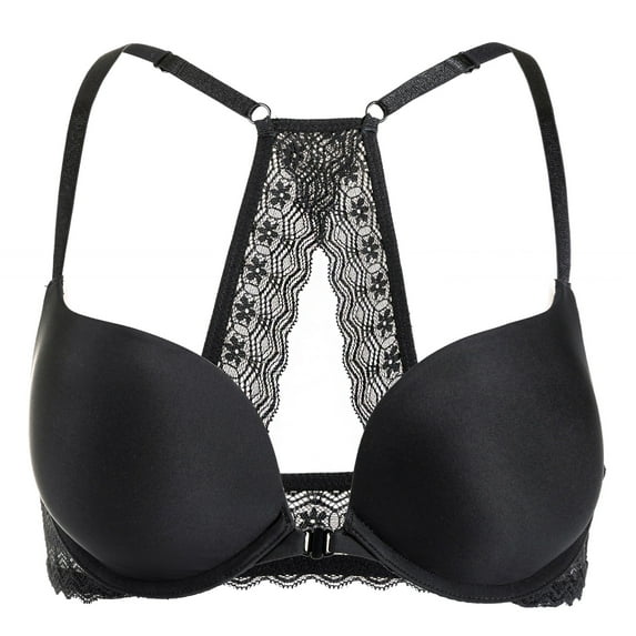 Women's Push Up Bra Racerback Front Closure Bras Plunge Underwire Tshirt Padded Lace