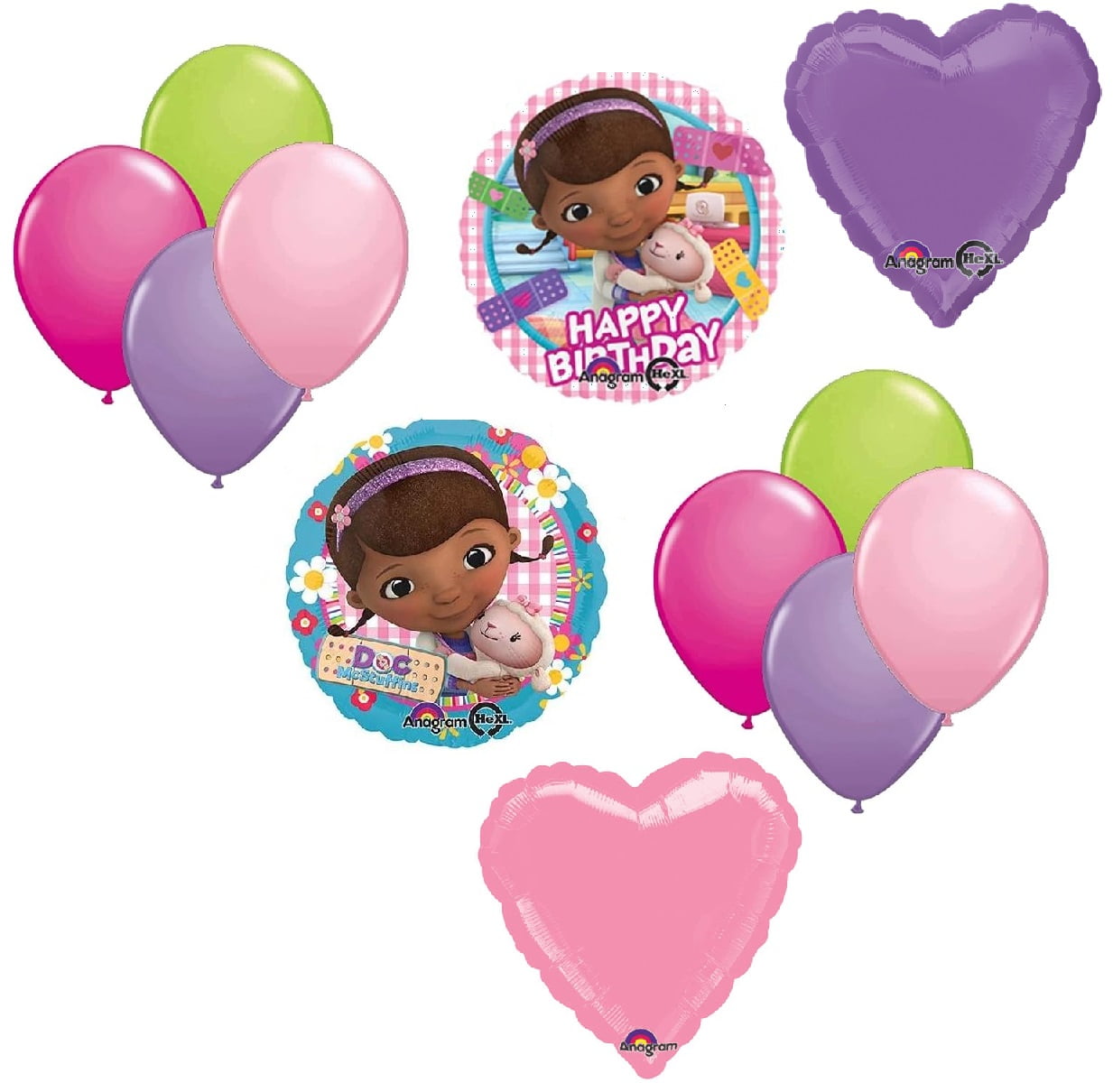 DOC McStuffins Mc Stuffins (12) Happy Birthday Party Mylar & Latex Balloons Set