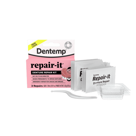 DOC Repair-It Advanced Formula Repair Broken Dentures Kit Zinc Free, 3 ct