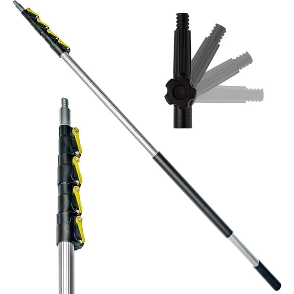 DOCA Telescoping Pole 5-12 Ft - Extension Pole for Cleaning, Duster, Window Washing Kit, Roller, Window - High Reach Extendable Kit for Indoor & Outdoor - Pole Only