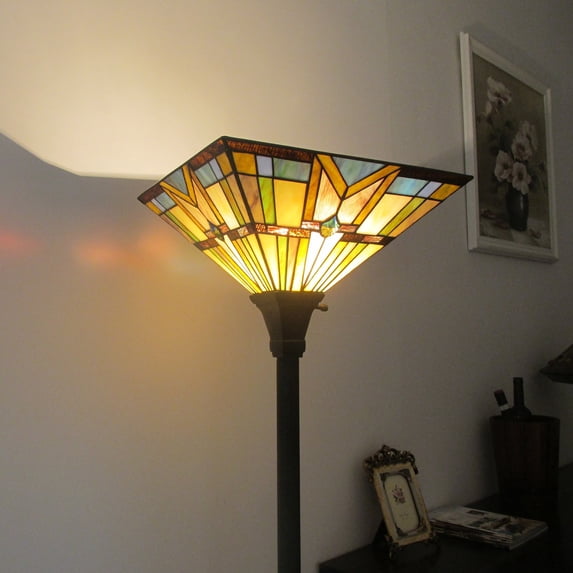 DOCHEER Tiffany Style Floor Lamp Torchiere Uplight 69" Tall