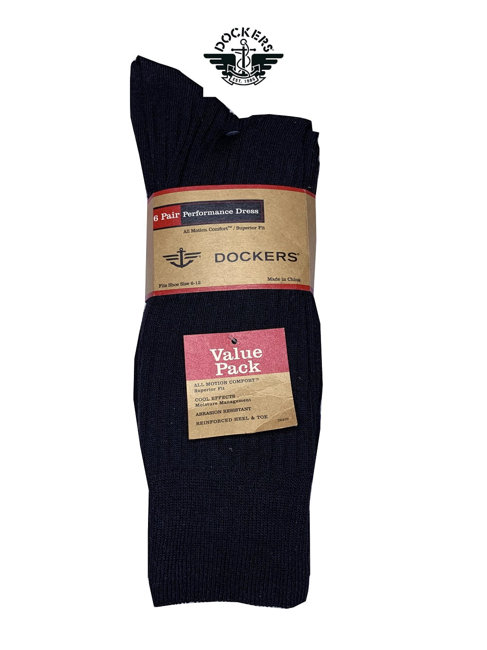dockers dress casual socks Dockers Men's Performance Socks - 6-Pairs Cushioned Athletic & Dress Crew Socks for Men