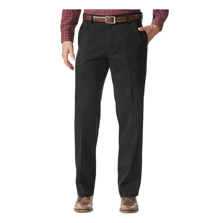 DOCKERS Mens Black Stretch, Relaxed Fit Cotton Pants 34X34 