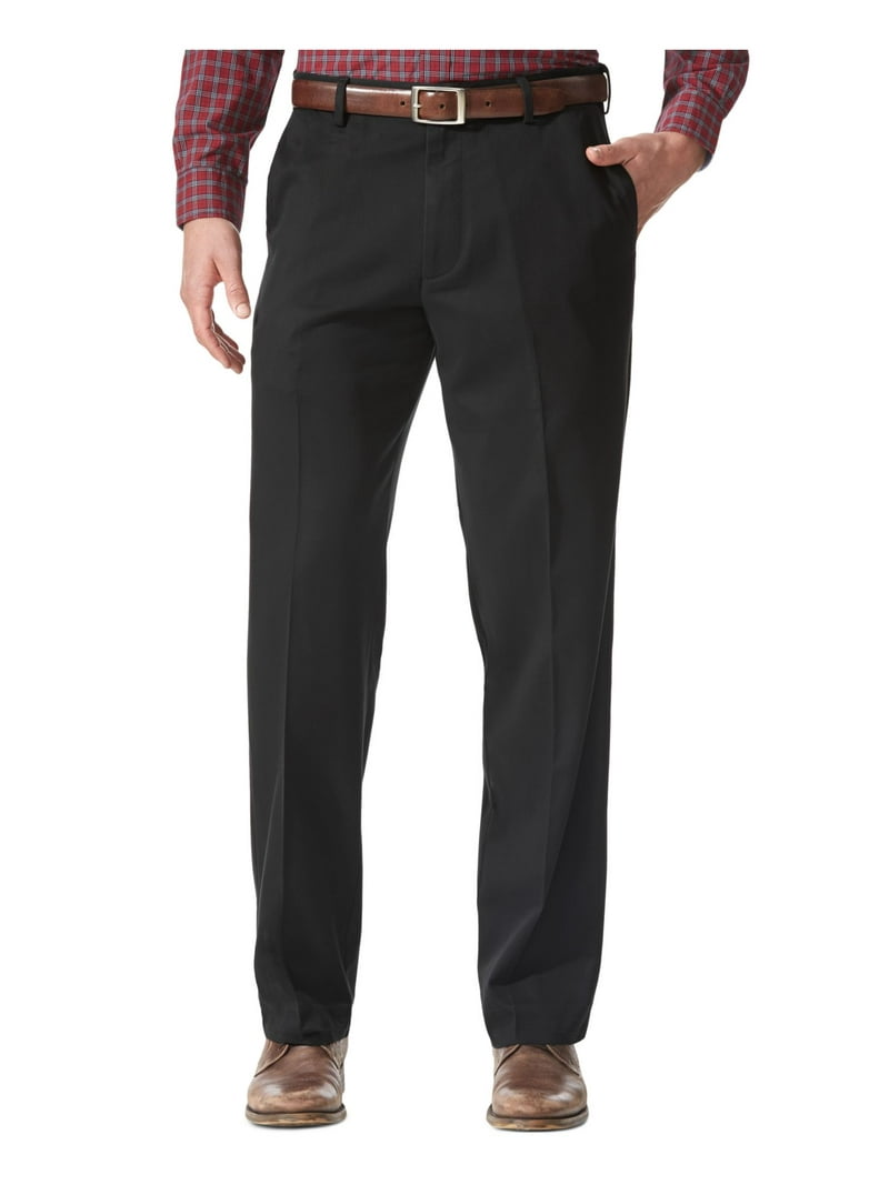 DOCKERS Mens Black Stretch, Relaxed Fit Cotton Pants 38 X 30