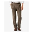 thumbnail image 1 of DOCKERS Mens Brown Pleated, Classic Fit Stretch Pants 38X36, 1 of 2
