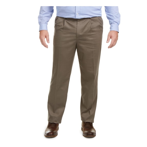 DOCKERS Mens Brown Straight Leg, Stretch Pants W44\L34