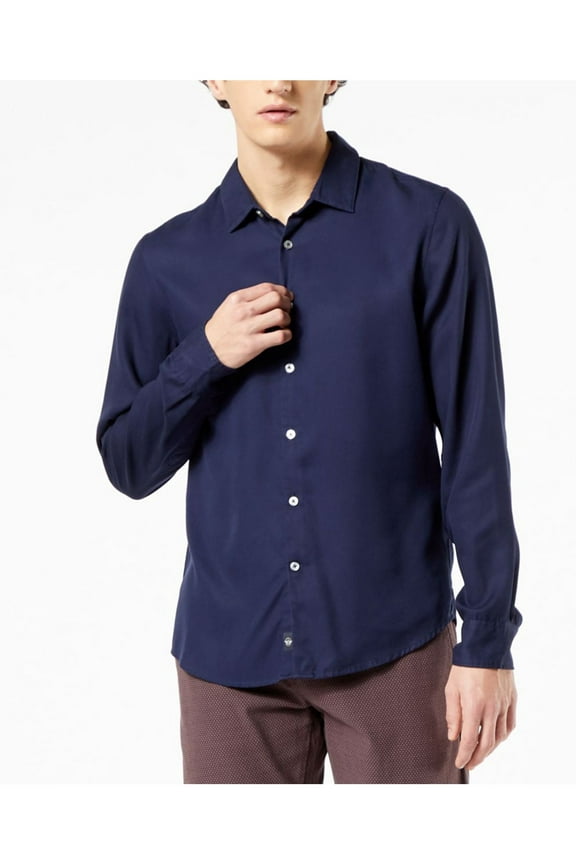 Mens Navy Button Down Casual Shirt XXL