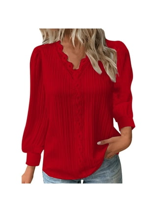 Red dressy blouses for special occasions outlet
