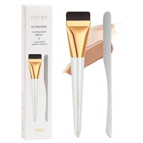 DOCOLOR Ultra-Thin Foundation Brush & Dual-Blade Spatula Set – Streak-Free Pro Makeup Tools