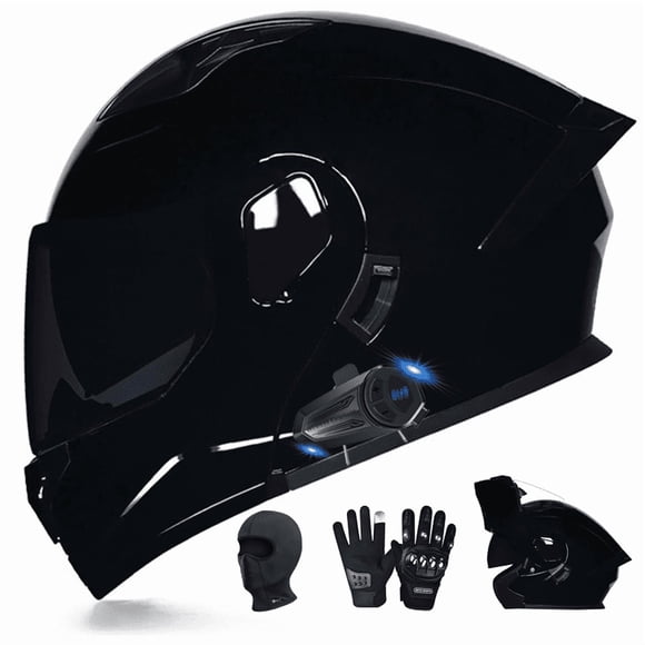 DOCRELD Bluetooth Modular Motorcycle Helmet,Motorcycle Helmet,DOT Approved,Dual Visor Full Face Flip up Integrated Motorcycle Helmets,Built-in Dual Speaker Microphone,Waterproof Adults Men Women