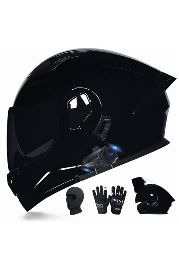 Bluetooth Modular Motorcycle Helmet,Motorcycle Helmet,DOT Approved,Dual Visor Full Face Flip up Integrated Motorcycle Helmets,Built-in Dual Speaker Microphone,Waterproof Adults Men Women