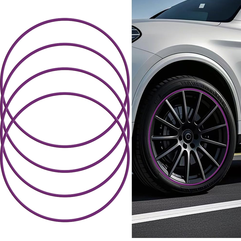 4-Piece Car Wheel Rim Trim Ring Protector - 16-20 Inch, Frosted Nylon, Universal Fit