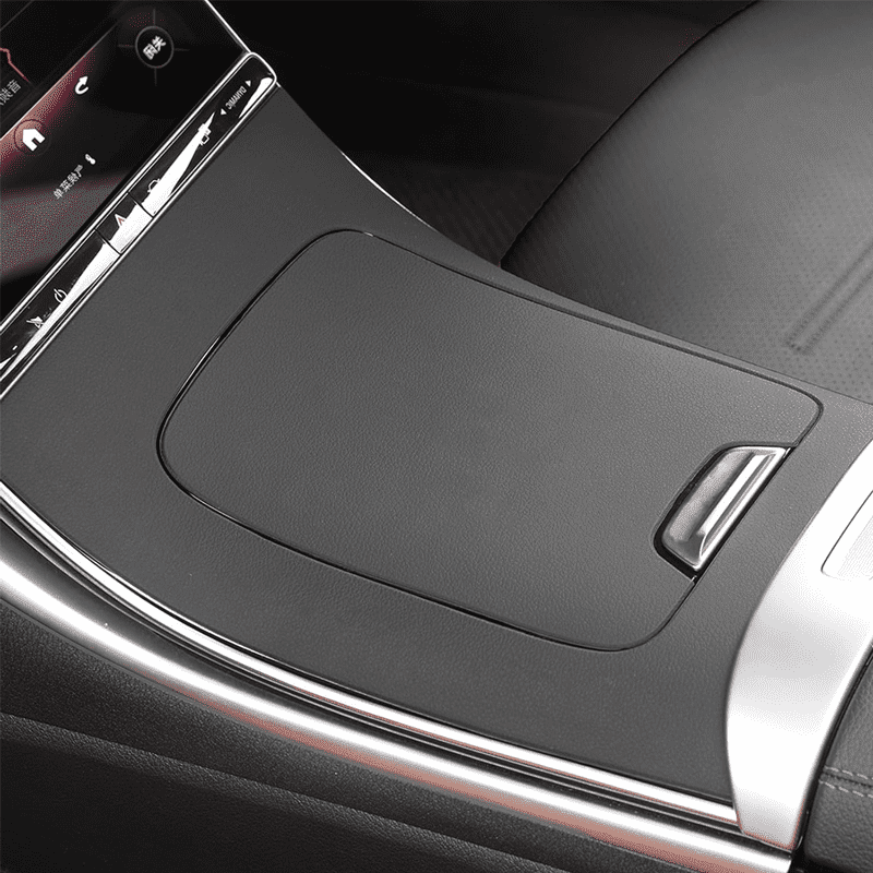 DOCRELD Center Console Panel Leather Sticker Central Control Gear Shift Panel Cover Fit for Mercedes Benz GLC X254 GLC260 GLC300 GLC300e GLC43 2023 2024 2025 Car Accessories