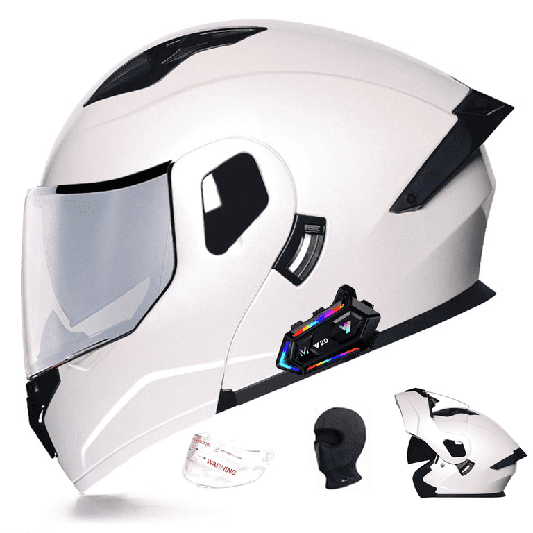 cycle gear modular motorcycle helmets with built in bluetooth Helmet DOT Approved Full Face Flip up Anti-Fog Double Visor Helmet Street Bike Helmet Built-in Dual Speaker Microphone(Type A Black Lens,M=(57-58CM)) : Automotive K1 Colored Modular Helmet -