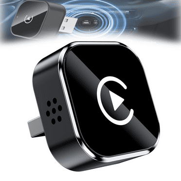 DOCRELD Wireless Carplay Adapter,Bluetooth Car Adapter,Accesorios Para Carro,Bluetooth Adapter For Car,Mini Size Usb Design, Plug And Play,Black white glass
