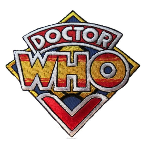 DOCTOR WHO Original British TV Series Logo 3 1/2" Wide Embroidered PATCH
