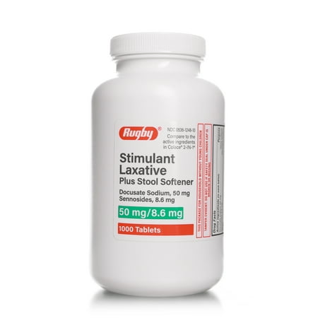 DOCUSATE SODIUM 50MG & SENNA 8.6MG - 1000 Tablets (COMPARE TO COLACE 2-IN-1)