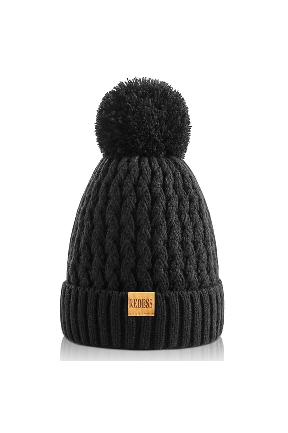 Kids Winter Beanie Hat, Knit Skull Cap for Girls Boys 3-9 Years Old