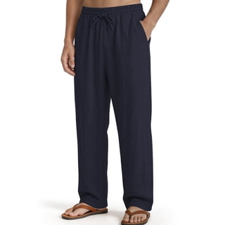 DOCVIT Mens Casual Pants Side Pockets Loose Fit with Elastic Waist Drawstring S-XXL