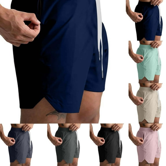 DODADAWANJ Athletic Shorts for Men Summer Casual Shorts Comfortable Beach Cargo Shorts with Zipper Pockets Gifts for Men Dark Gray S