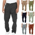 thumbnail image 1 of DODADAWANJ Big and Tall Mens Cargo Pants with Multi Pockets Casual Drawstring Elastic Waist Outdoor Workout Pants Elastic Bottom Cargo Pant Black XL, 1 of 9