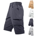 thumbnail image 1 of DODADAWANJ Cargo Shorts for Men Big and Tall 3/4 Pants Loose Fit Below the Knee Hiking Shorts Capris with Zipper Pockets White XXL, 1 of 9