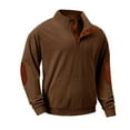 thumbnail image 1 of DODADAWANJ Corduroy Shirts for Men Big and Tall Button Up Stand Collared Pullovers with Pockets Big and Tall Long Sleeve Tops with Elbow Padded Khaki XL, 1 of 7