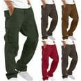 thumbnail image 1 of DODADAWANJ Cotton Cargo Pants for Men with Multi Pockets Adjusting Bottom Construction Pants Elastic Waist Loose Jogging Pants for Outdoor Daily Tracking XXL, 1 of 6