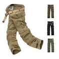 thumbnail image 1 of DODADAWANJ Cotton Cargo Pants for Men with Multi Pockets Expandable Waist Sport Pants Big and Tall Straight Fit Open Bottom Jogging Pants for Hiking Camping Outdoor, 1 of 9