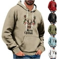 thumbnail image 1 of DODADAWANJ Cute Christmas Hoodies for Men Elk Graphic Pullover Hoodie Big and Tall Hooded Sweatshirt for Christmas Gifts Men M, 1 of 5