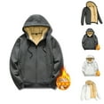 thumbnail image 1 of DODADAWANJ Fleece Jacket for Men with Hood Big and Tall Winter Jackets Full Zip Drawstring Hoodie Comfort Thermal Coat with Pocket White L, 1 of 3
