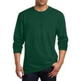 thumbnail image 1 of DODADAWANJ Long Sleeve Shirts for Men Big and Tall Fall T Shirts Casual Round Neck T Shirt Solid Color Classic Tees Army Green XL, 1 of 5