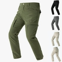 DODADAWANJ Men's Baggy Cargo Pants with Zipper Multi Pockets Expandable Waist Tactical Pants Straight Fit Open Bottom Sport Pants for Outdoor Camping Travel